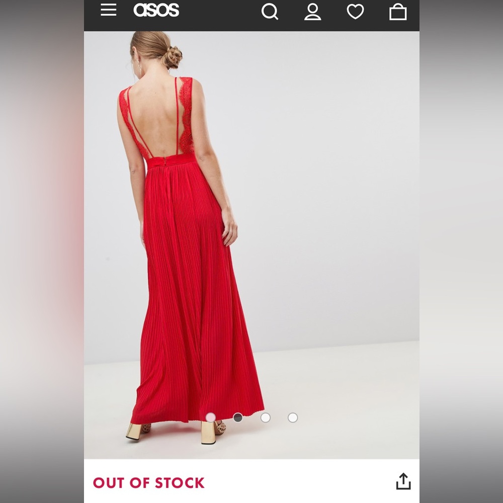 ASOS EMERALD GREEN Pleated with lace top Halter Gown US SIZE 2 - Picture 10 of 12